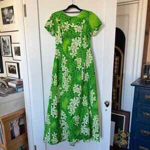 Vintage Diane's of Honolulu Green Dress sz Small